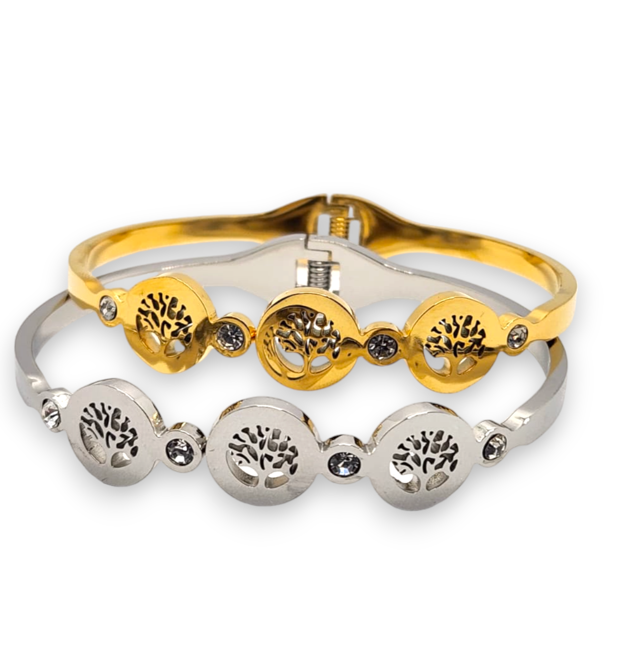 Tree of life bangle stainless steel