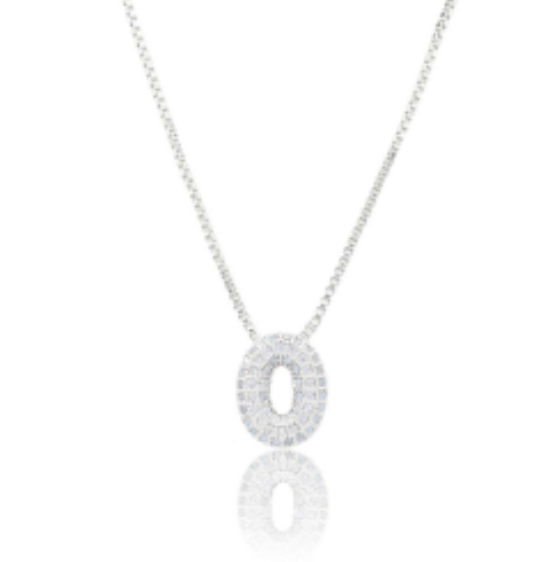 Ice Jumbo Initial 2" micro pave- full cubic zirconia 18" necklaces stainless steel (Copy)