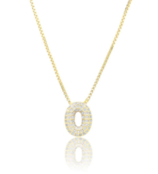 Ice Jumbo Initial 2" micro pave- full cubic zirconia 18" necklaces stainless steel (Copy)