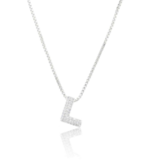 Ice Jumbo Initial 2" micro pave- full cubic zirconia 18" necklaces stainless steel (Copy)