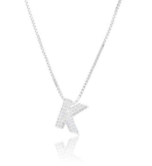Ice Jumbo Initial 2" micro pave- full cubic zirconia 18" necklaces stainless steel (Copy)