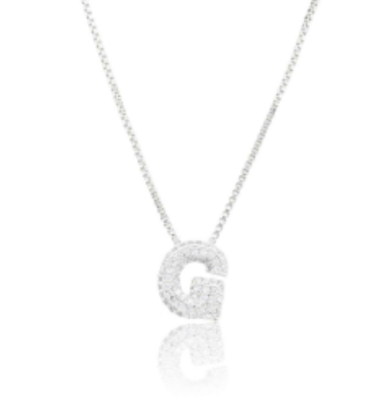 Ice Jumbo Initial 2" micro pave- full cubic zirconia 18" necklaces stainless steel (Copy)