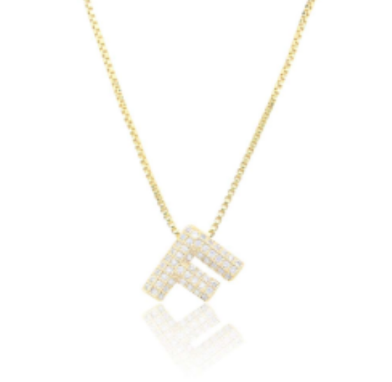 Ice Jumbo Initial 2" micro pave- full cubic zirconia 18" necklaces stainless steel (Copy)