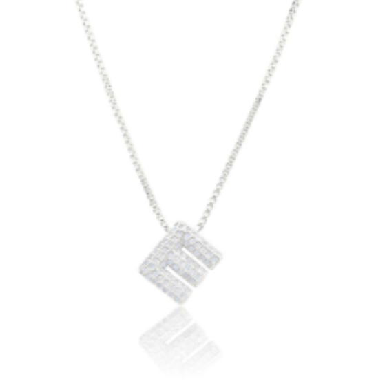 Ice Jumbo Initial 2" micro pave- full cubic zirconia 18" necklaces stainless steel (Copy)