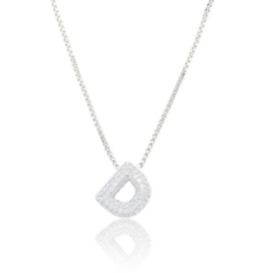 Ice Jumbo Initial 2" micro pave- full cubic zirconia 18" necklaces stainless steel (Copy)