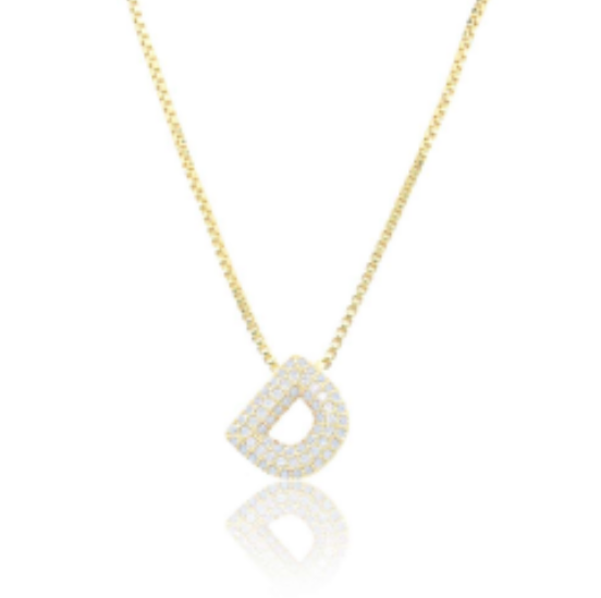 Ice Jumbo Initial 2" micro pave- full cubic zirconia 18" necklaces stainless steel (Copy)