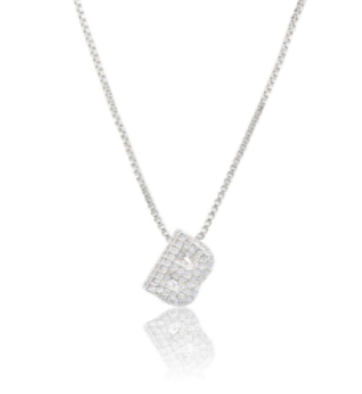Ice Jumbo Initial 2" micro pave- full cubic zirconia 18" necklaces stainless steel (Copy)