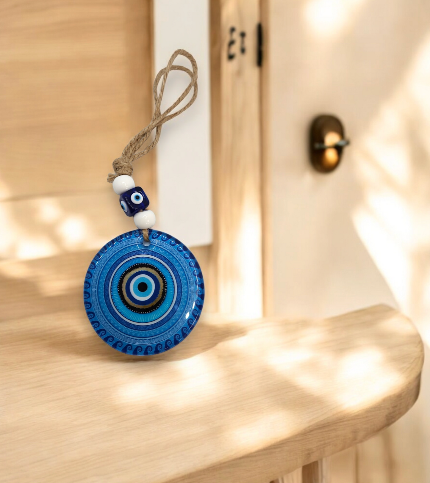 Evil eye glass blues handing 3"