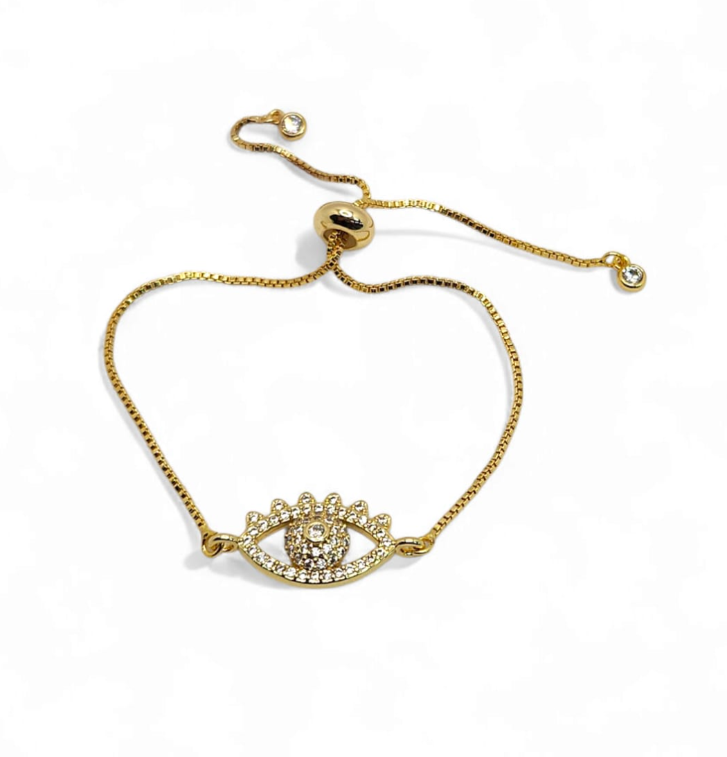 Evil eyelashes bracelet adjustable bracelet