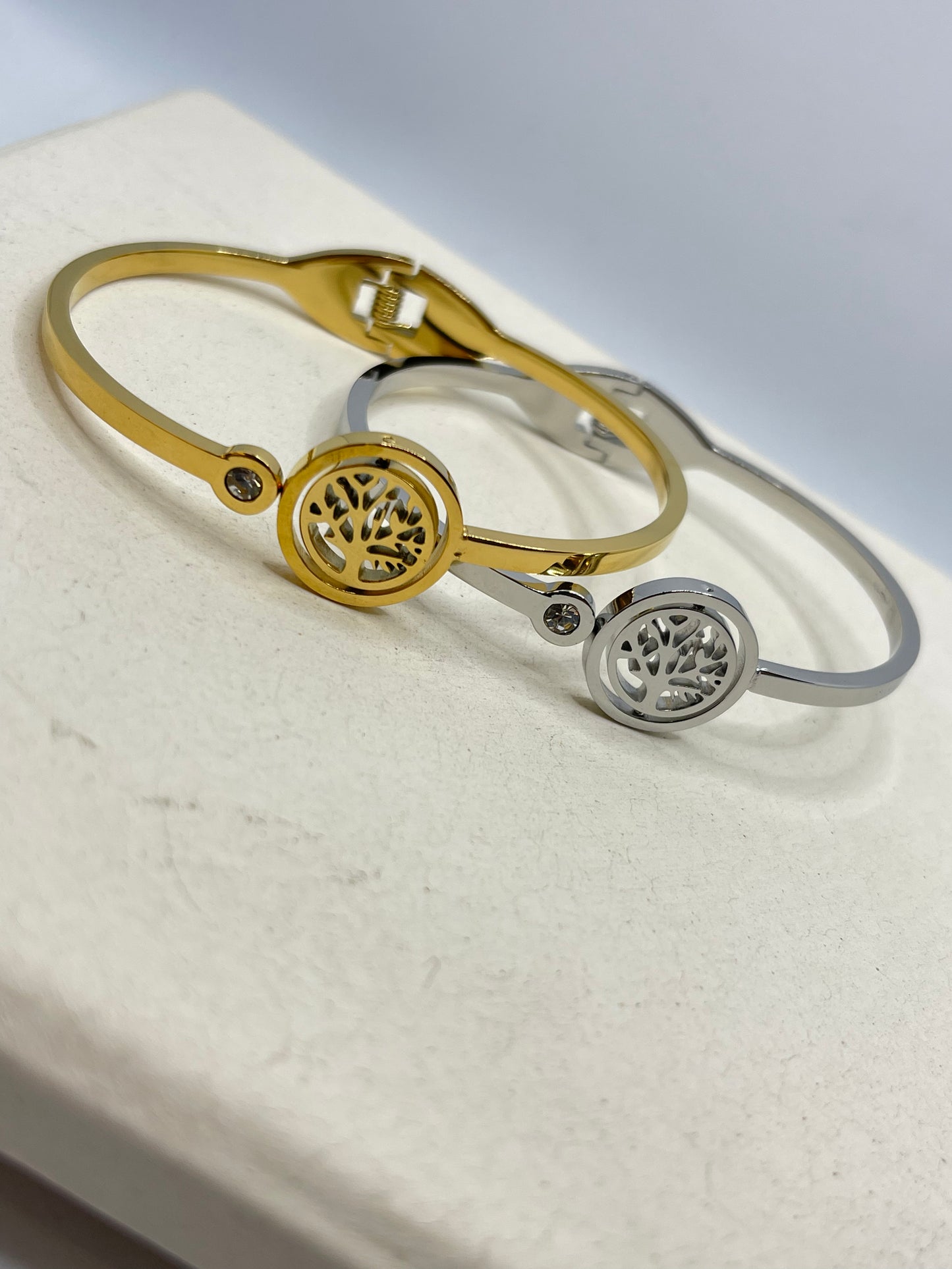 Tree of life bangle stainless steel