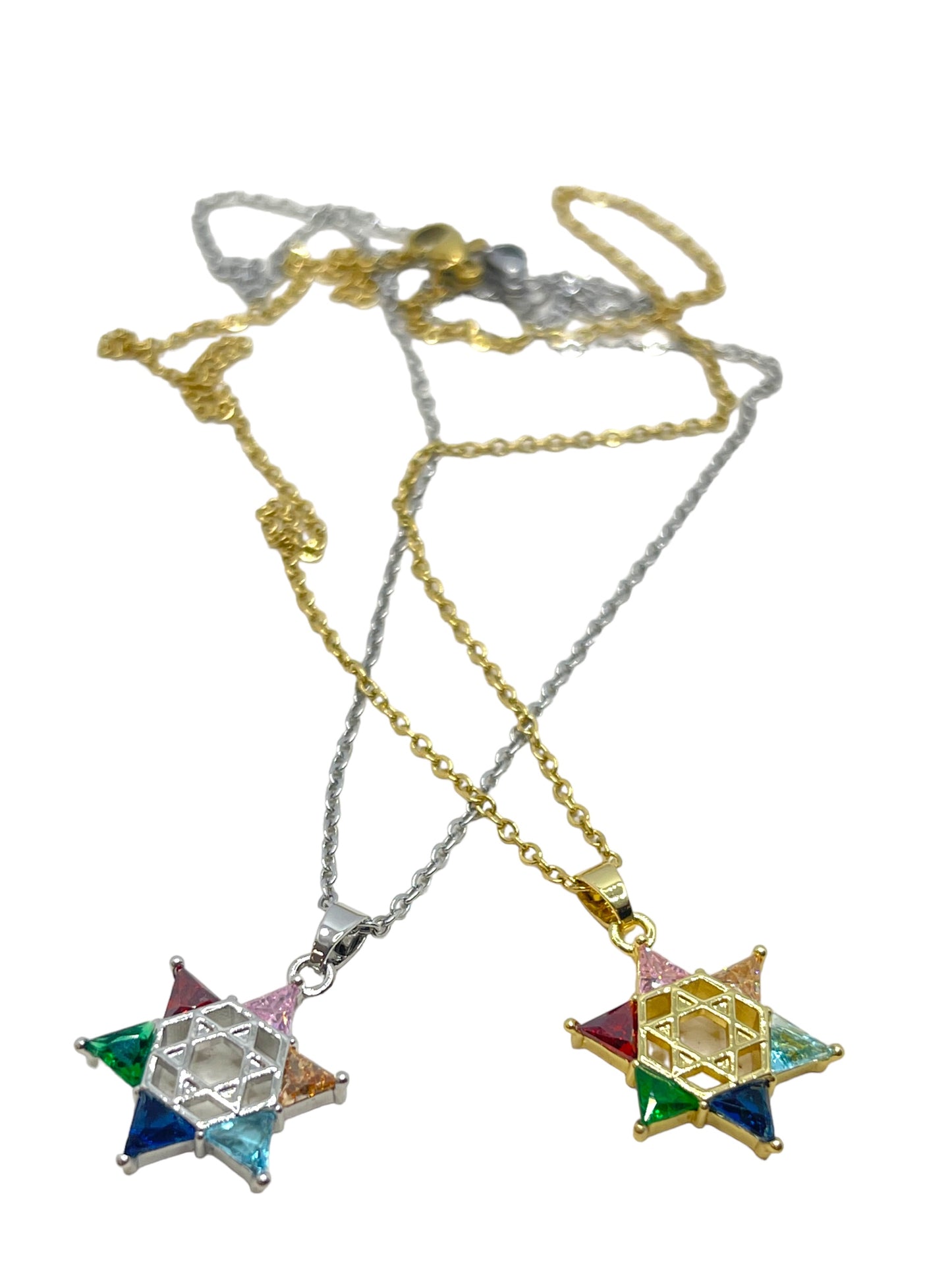 Necklaces stainless steel full color zirconia