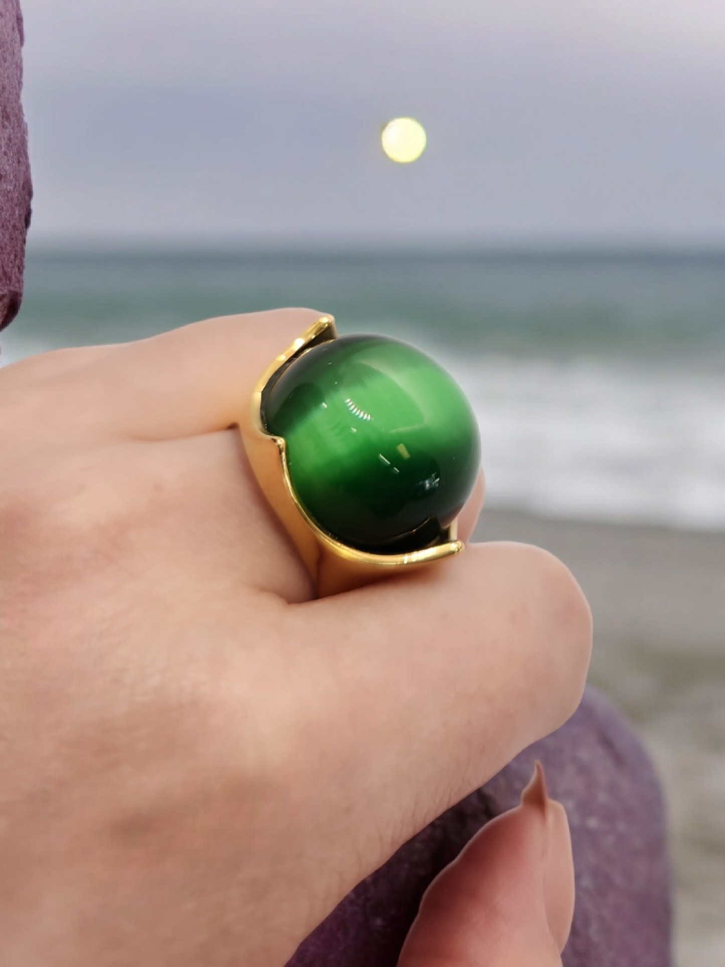 Stone stainless steel stone ring