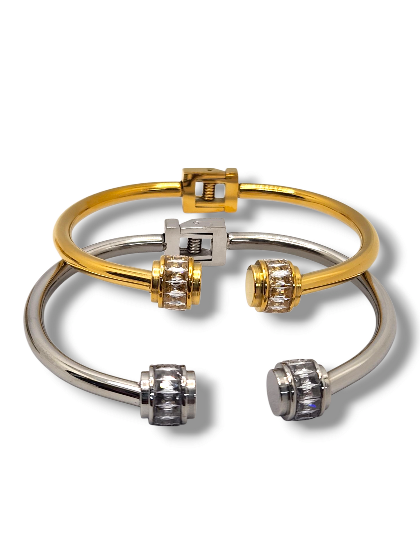 Stone cuffs bangle stainless steel