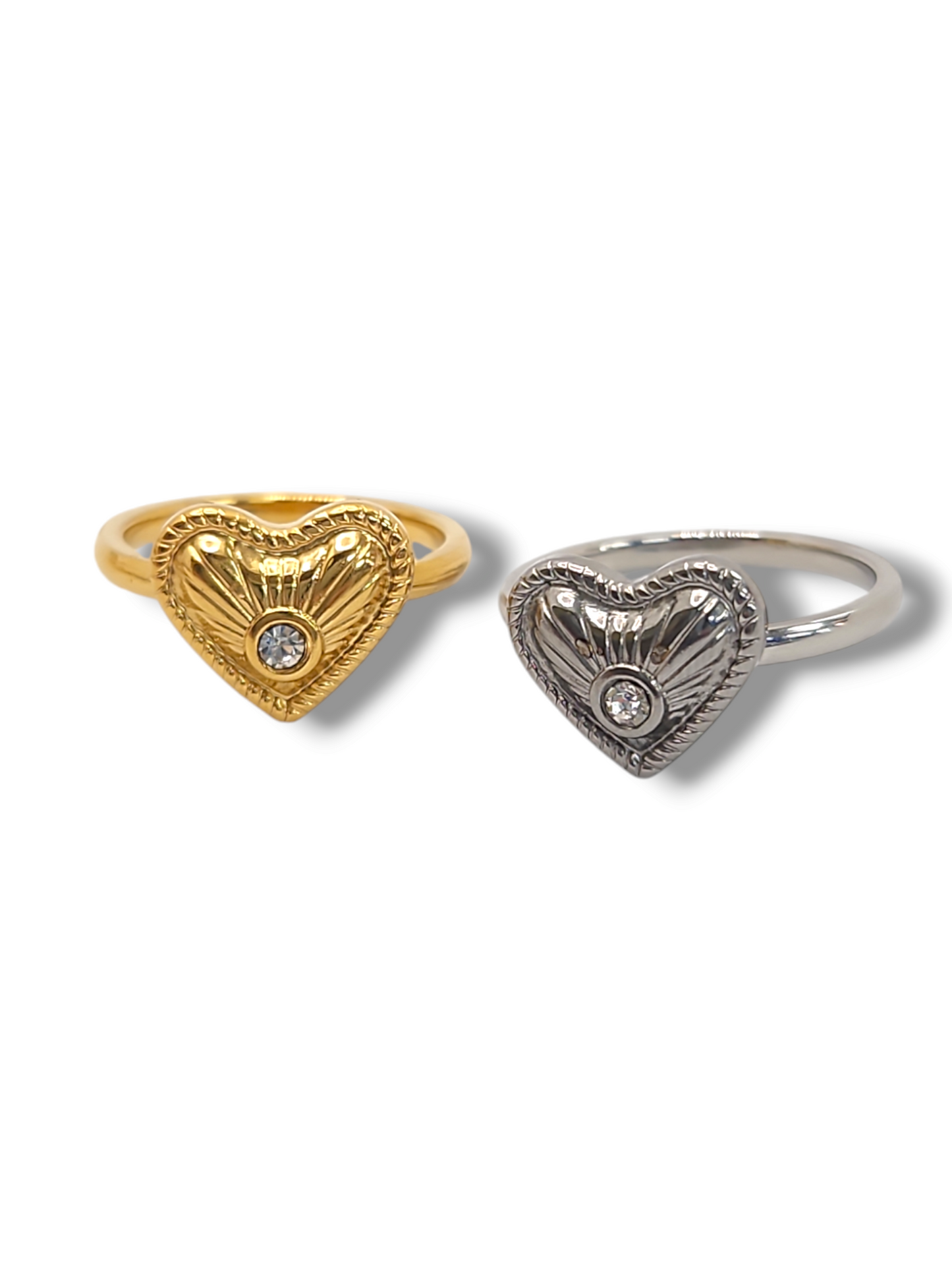 Heart cz Stainless steel ring band