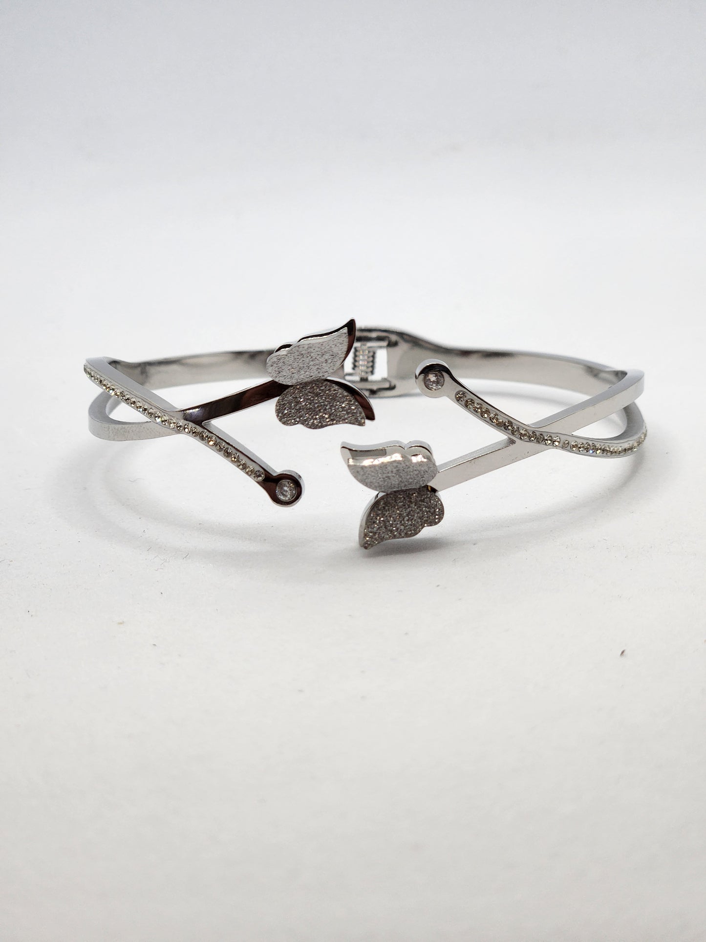 Bracelet butterfly High Quality CZ Stone Silver Bangle