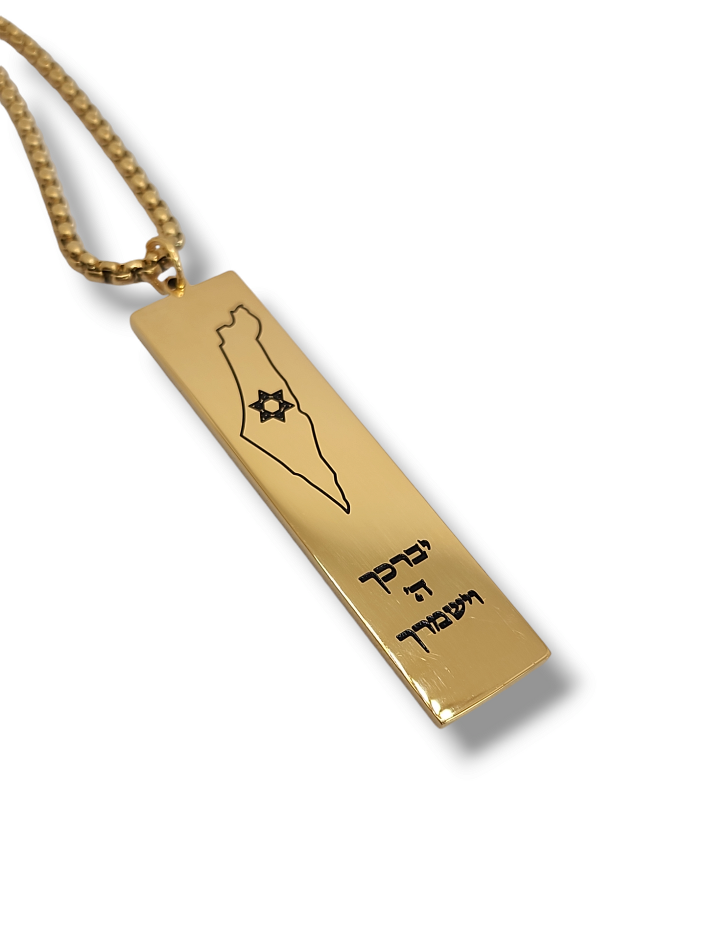 Map israel dog 1,5 inch tag pendant stainless steel