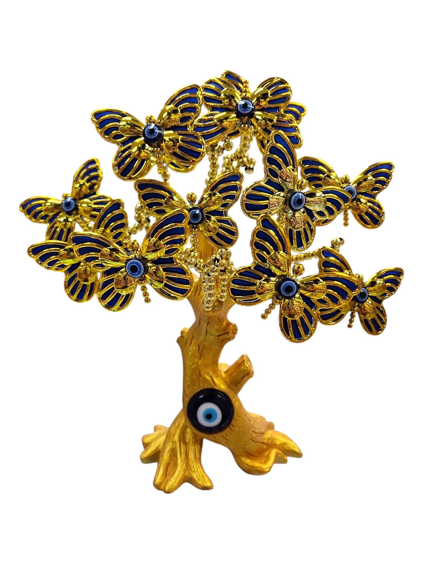 Butterfly blue flower, gold tree of life