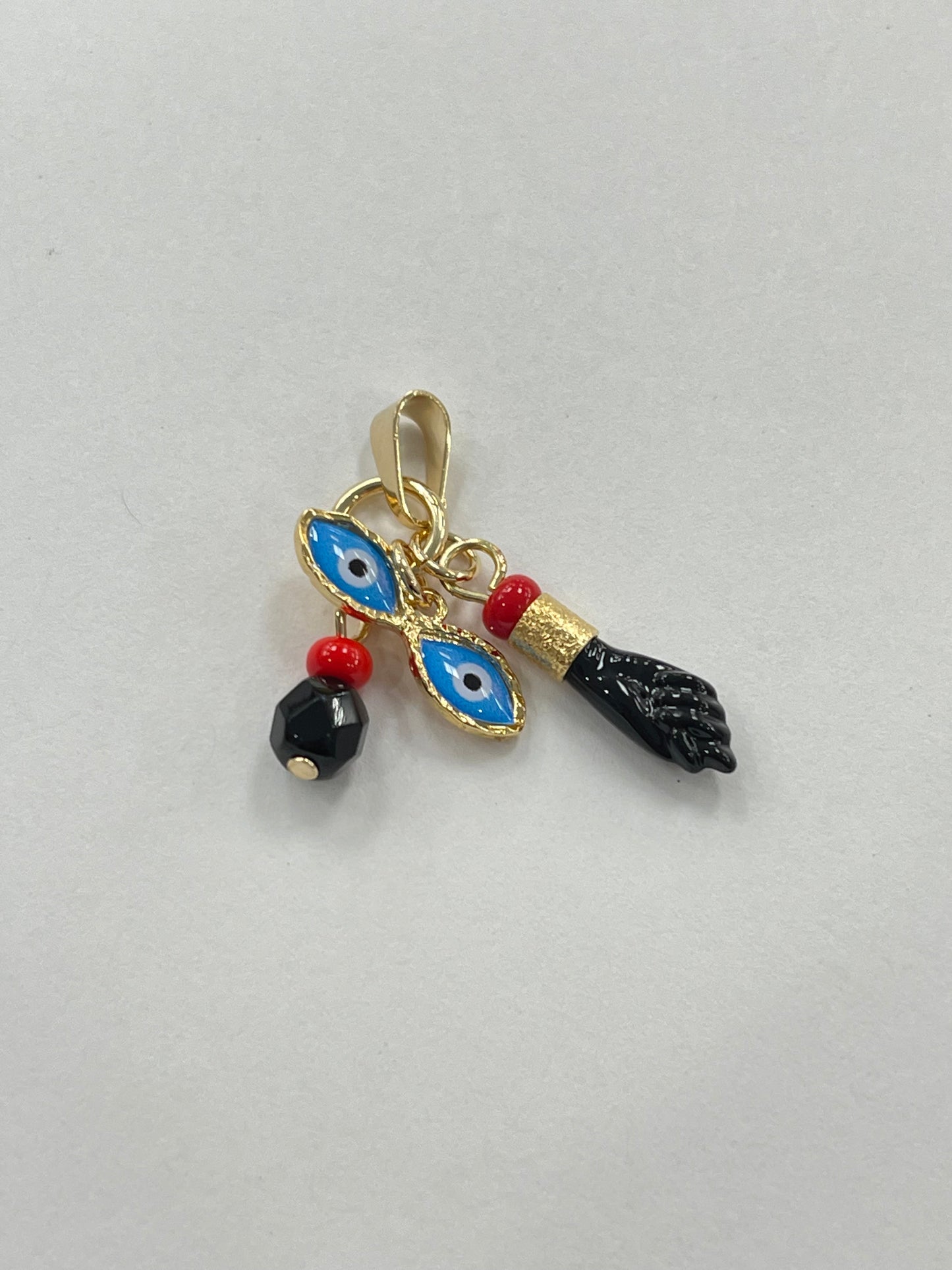 Azabache double eyes 18k gold-filled