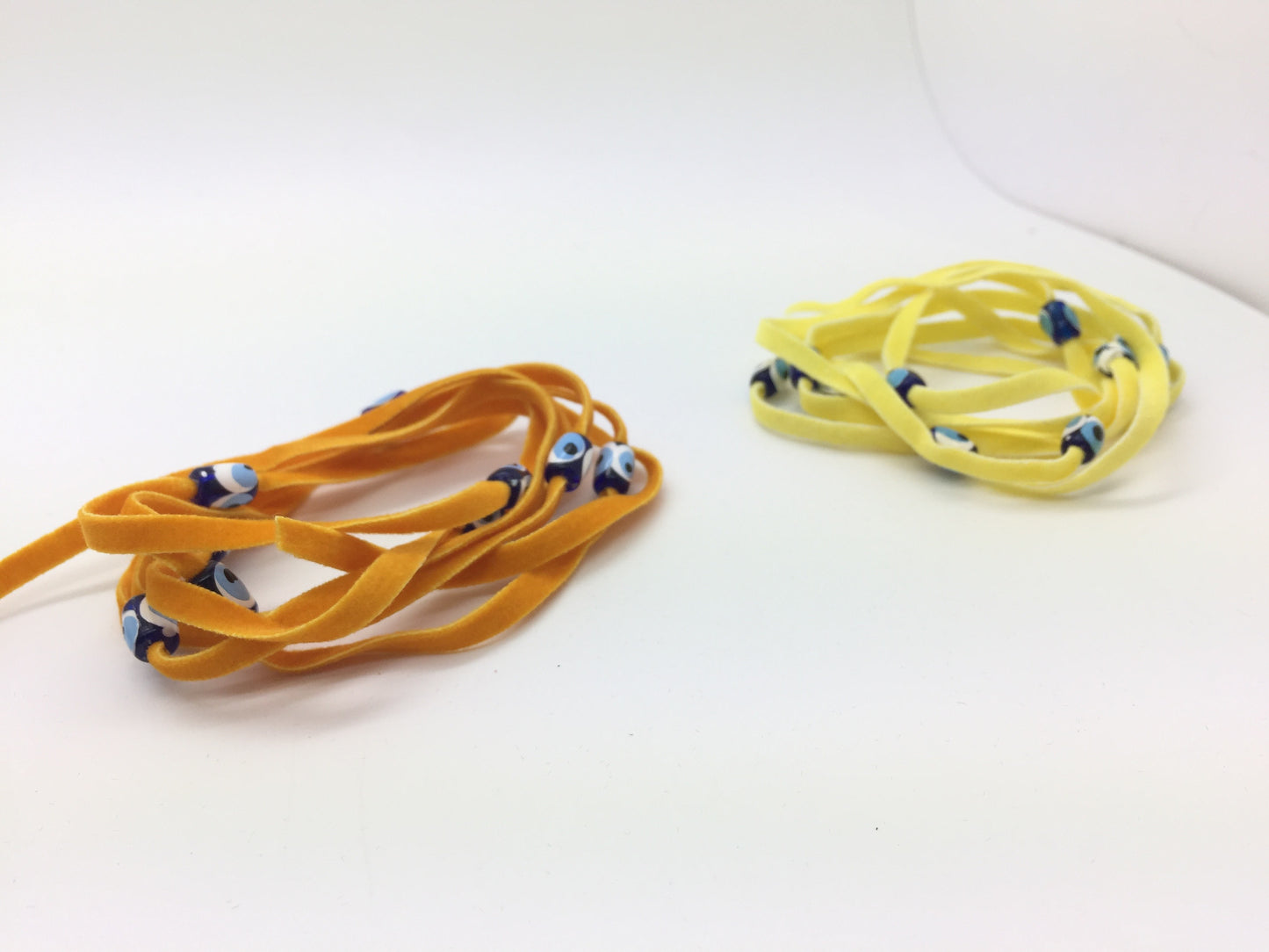 Turkish Evil Eye Wrap Bracelets Velvet String Kabbalah Blue Beads Protector Luck