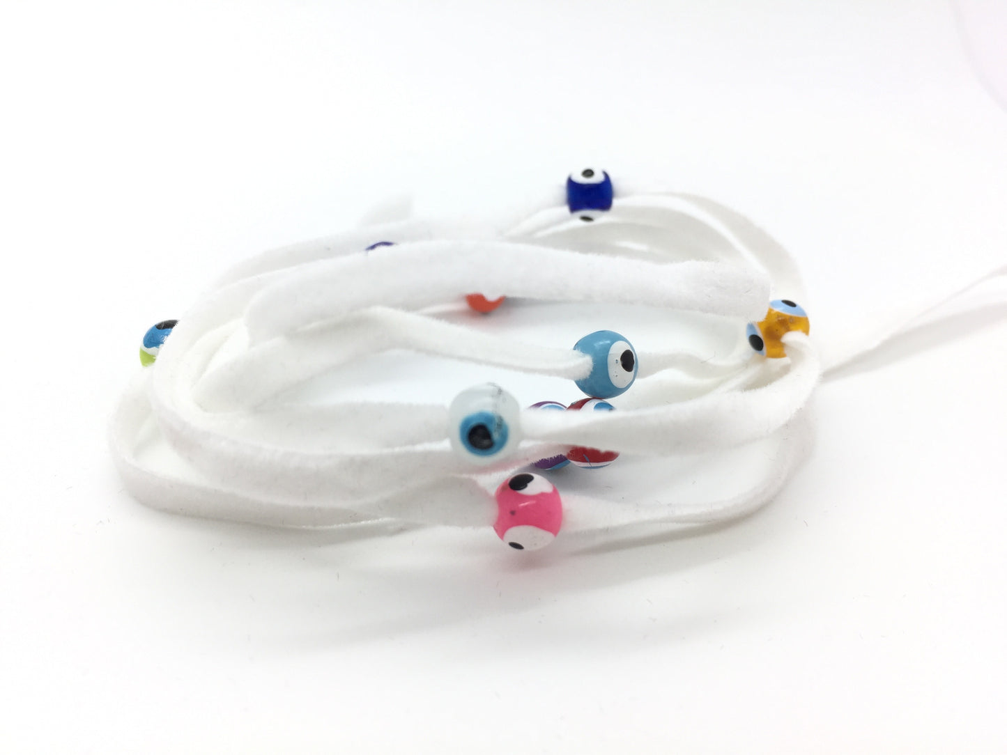 Turkish Evil Eye Wrap Bracelets Velvet String Kabbalah Blue Beads Protector Luck