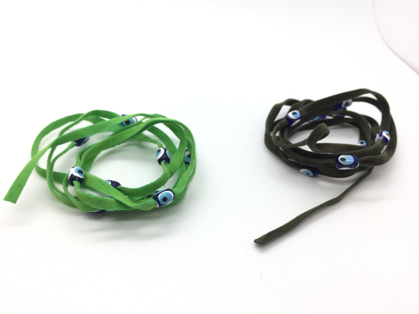 Turkish Evil Eye Wrap Bracelets Velvet String Kabbalah Blue Beads Protector Luck