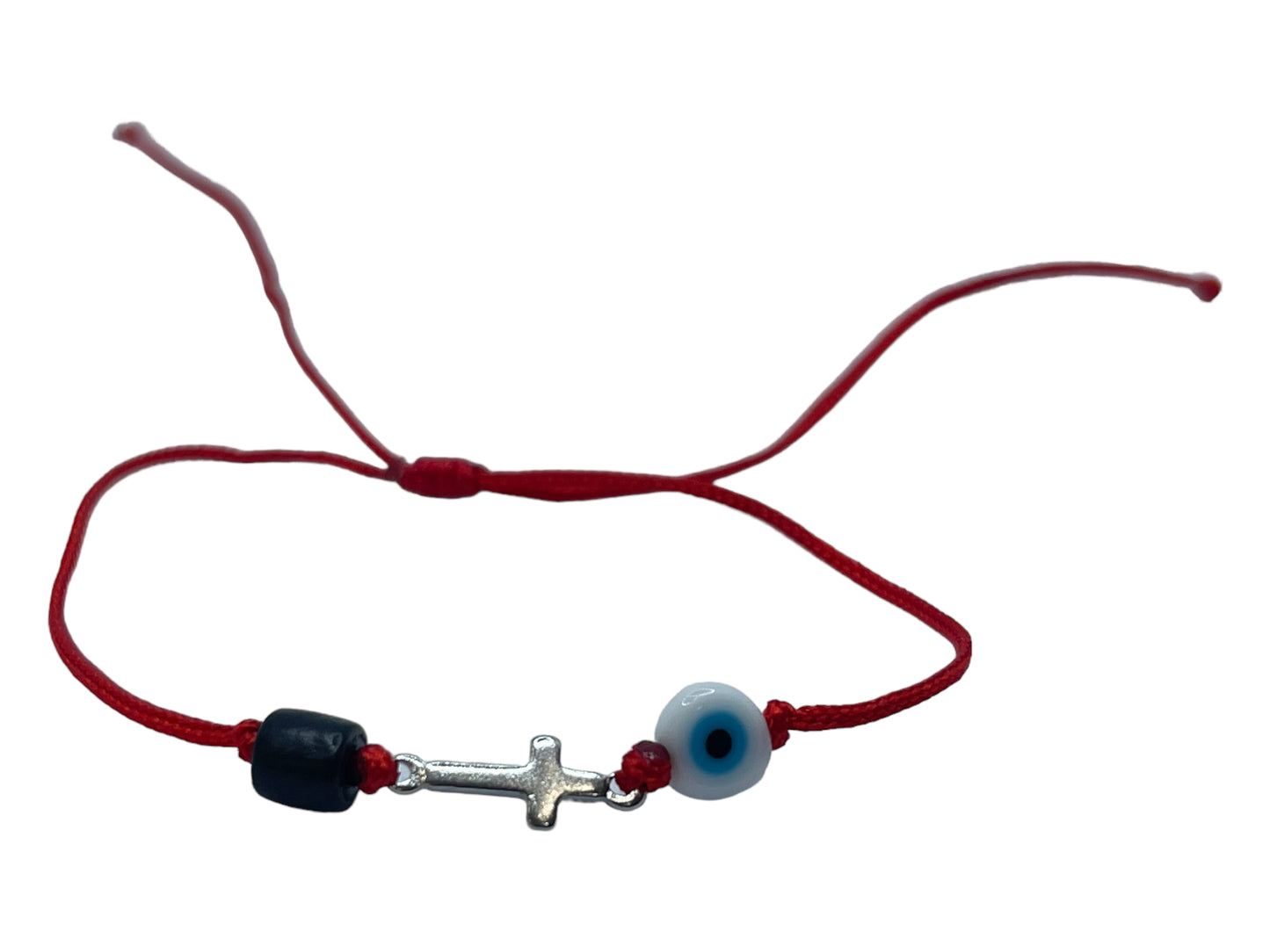 Eye shell cross azabache triple protection string