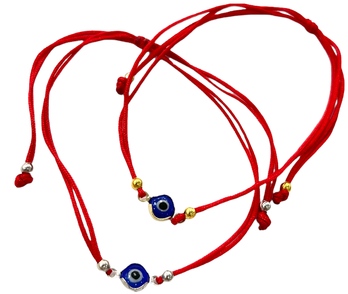 DZ STRING EVIL EYE ROUND GOLD, SILVER