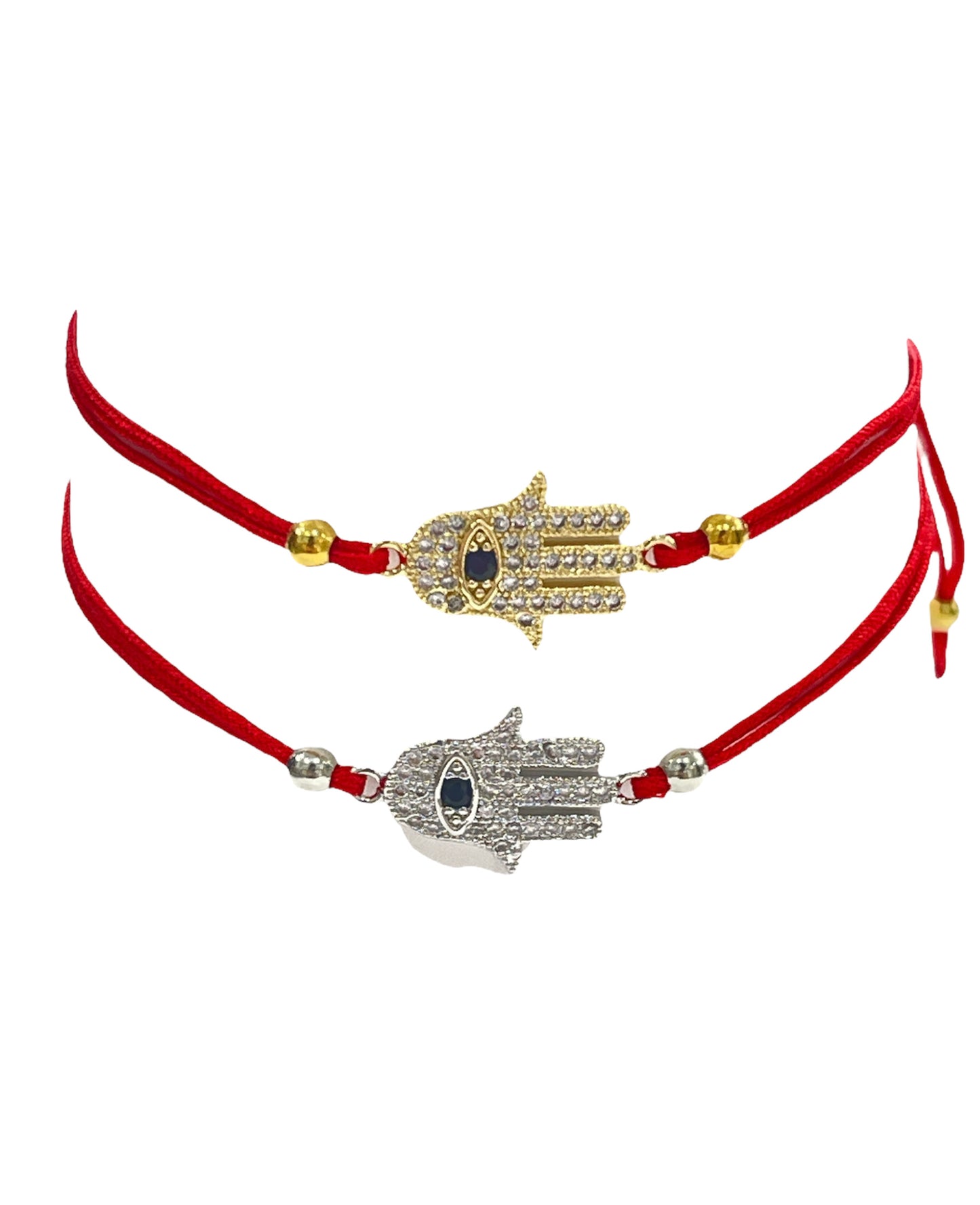 Hamsa of fatima full zirconia Red String