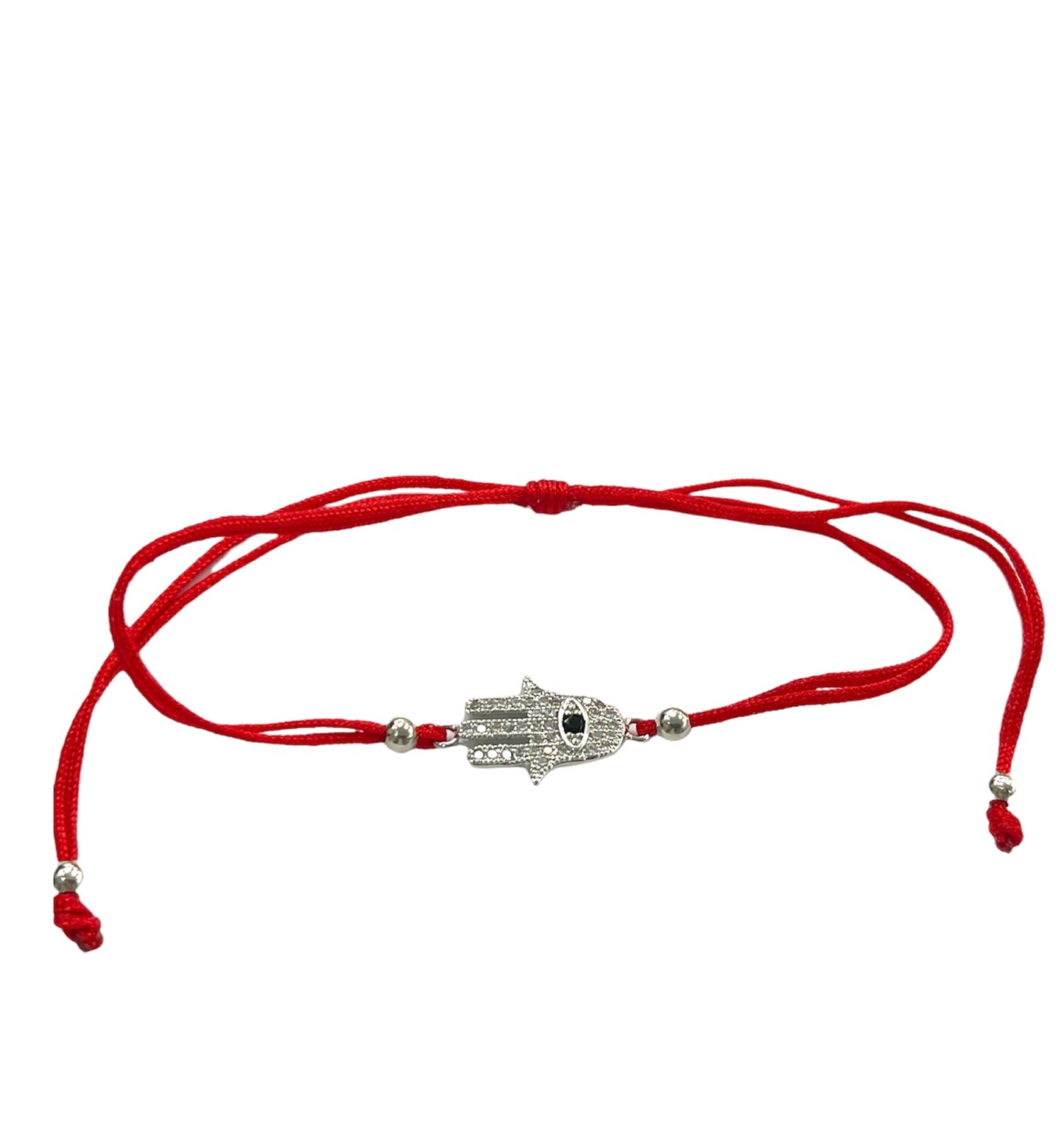 Hamsa of fatima full zirconia Red String