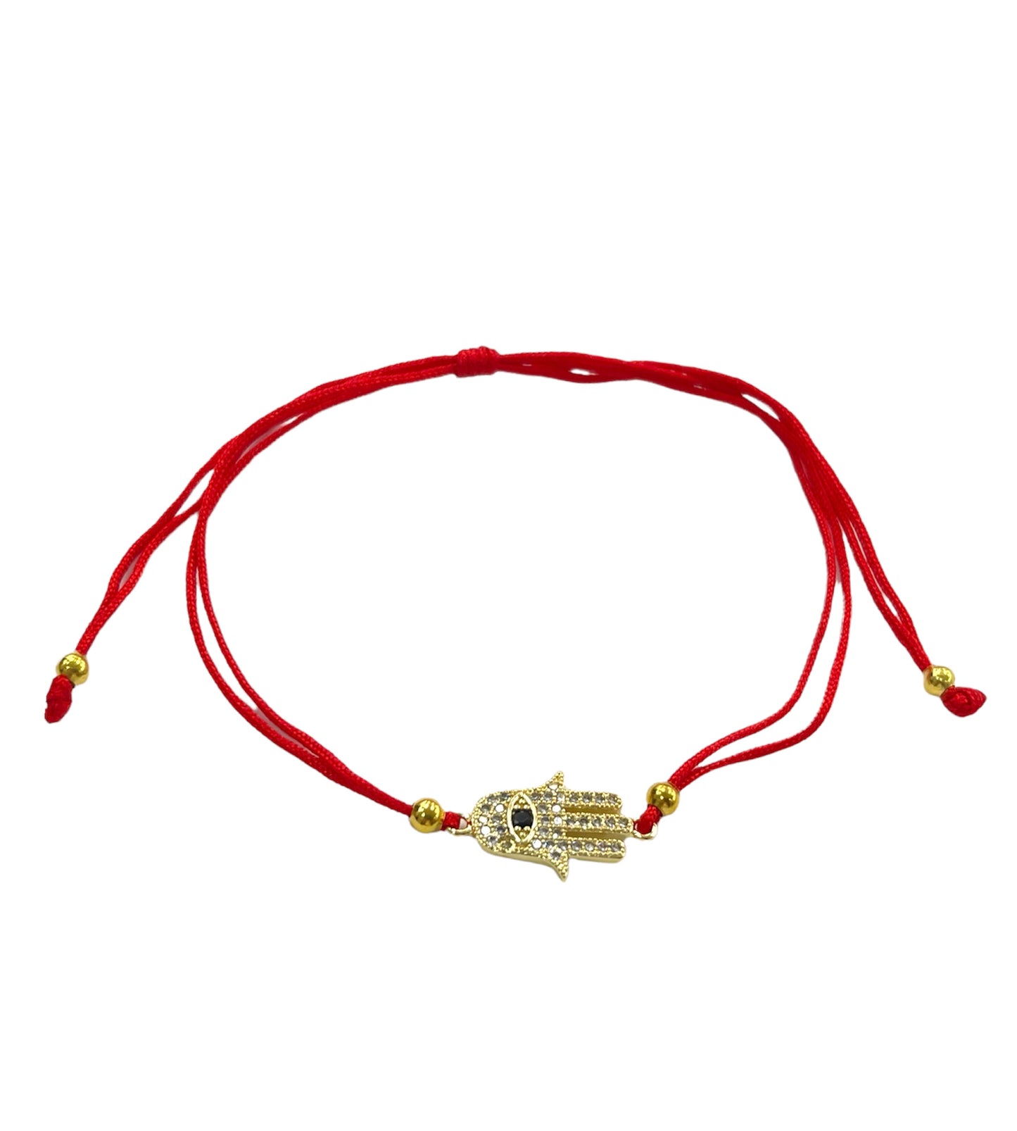 Hamsa of fatima full zirconia Red String