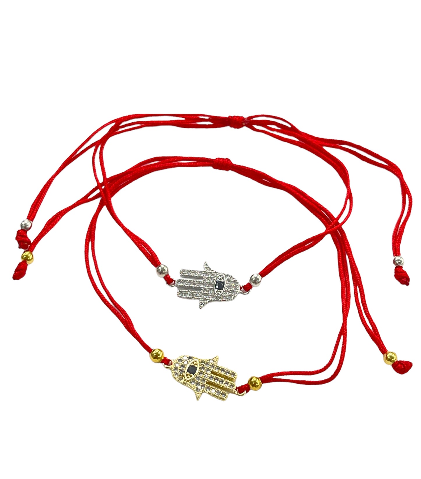 Hamsa of fatima full zirconia Red String