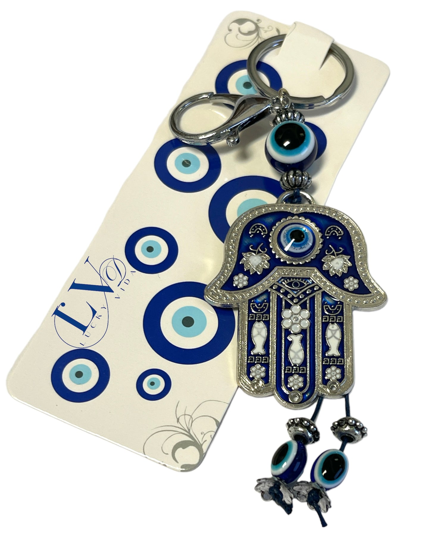 Hamsa Eye Keyring / Hamsa Keyring / Hamsa Key Ring / Evil Eye Key Ring / Hand Charm / Hamsa Charm / Hand of Fatima / Hand of Miriam Keyring
