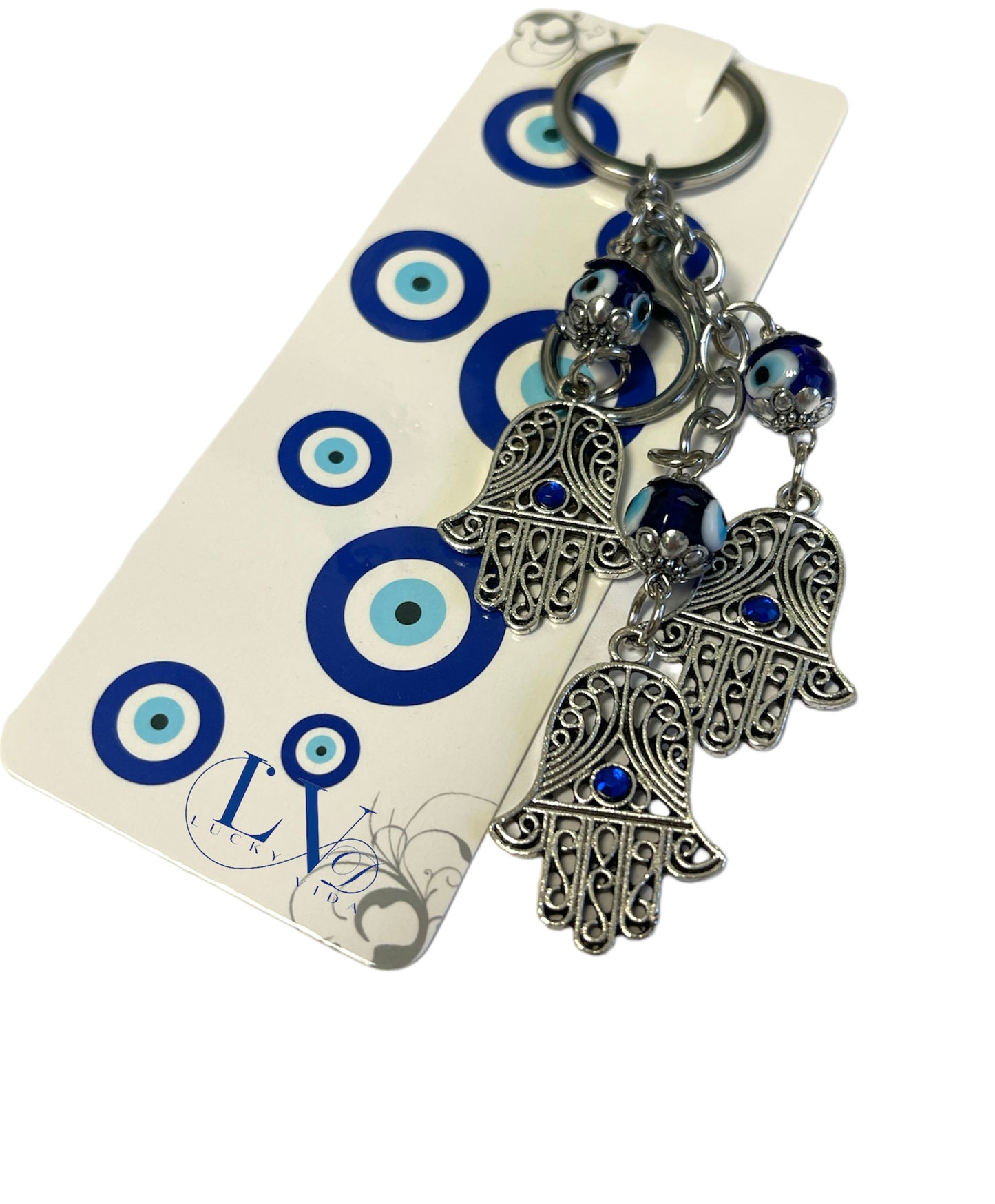 Multihamsa keychains lucky eye stainless steel
