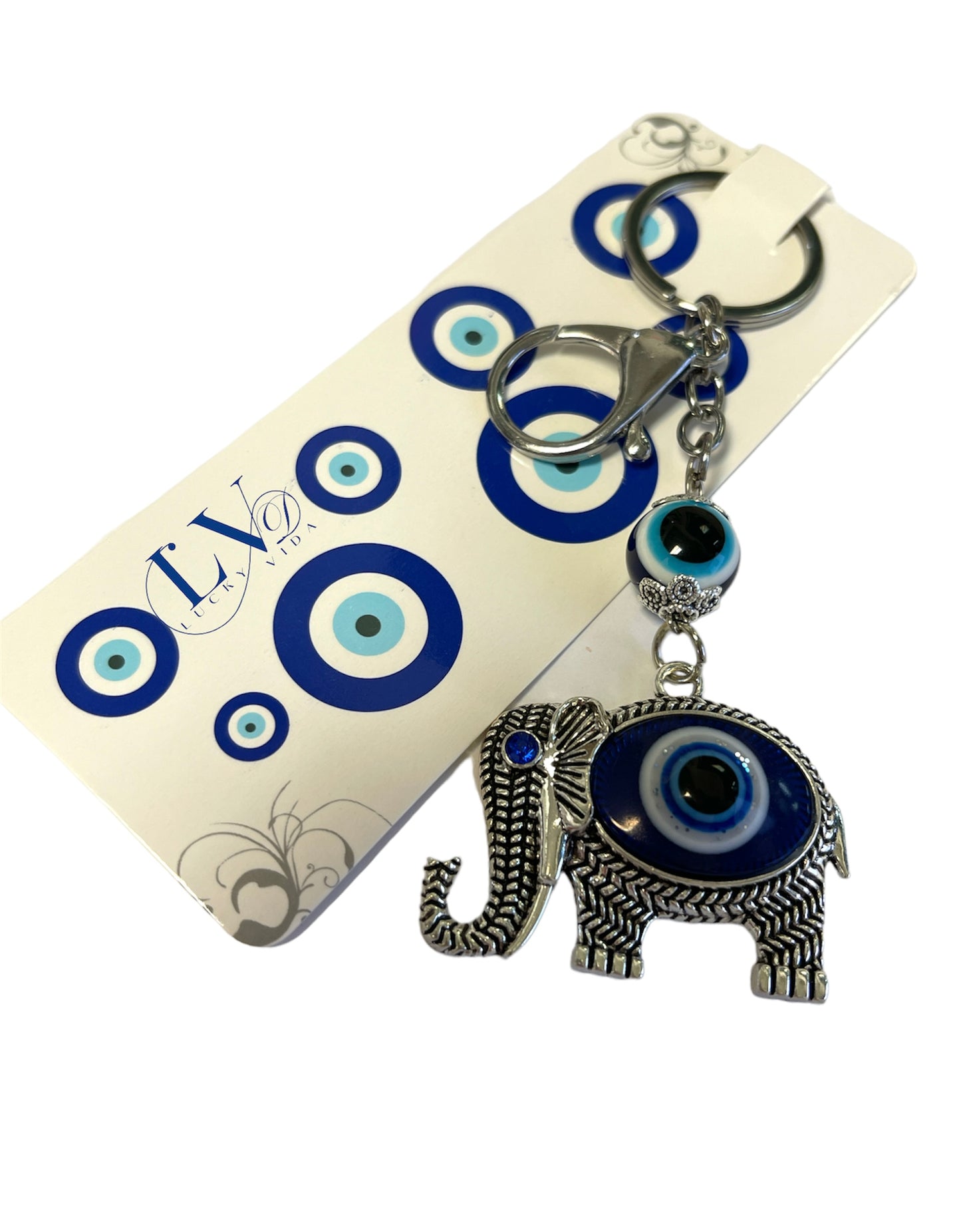Handmade Elephant Evil Eye Key Chain