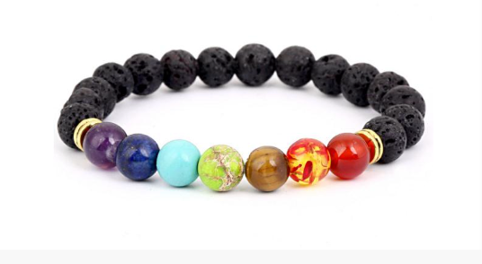 Chakra Stone Bead Bracelet 8mm