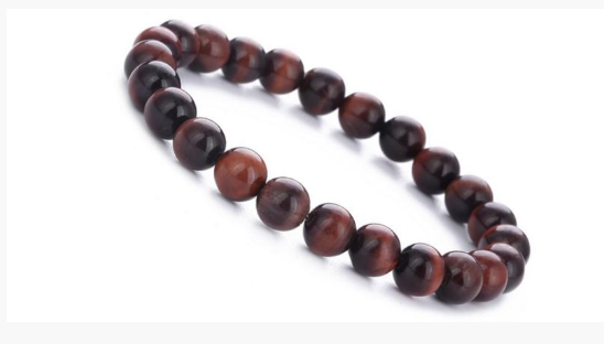RED TIGER EYE BEAD BRACELET 10MM