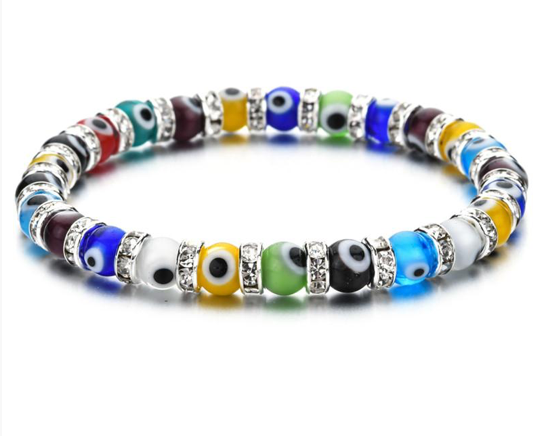 Evil Eye CZ beads bracelet