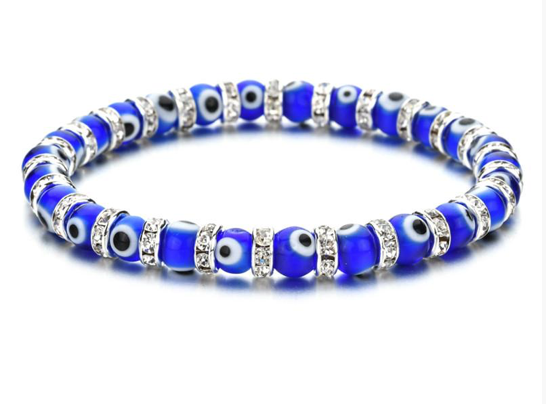 Evil Eye CZ beads bracelet