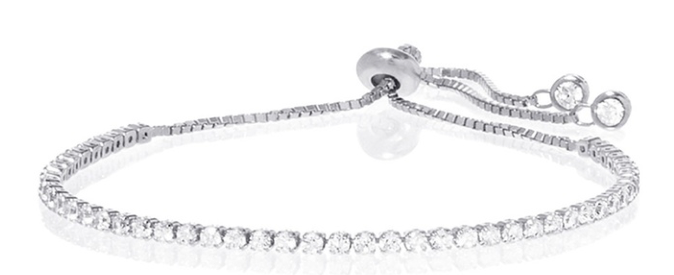 18k gold plated tennis bracelet adjustable 4mm