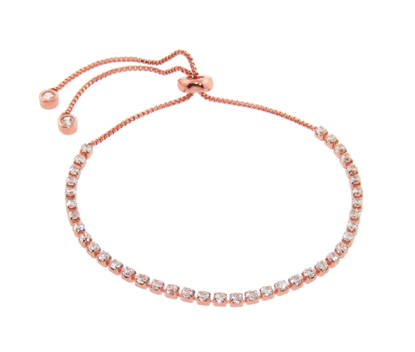 18k gold plated tennis bracelet adjustable 4mm