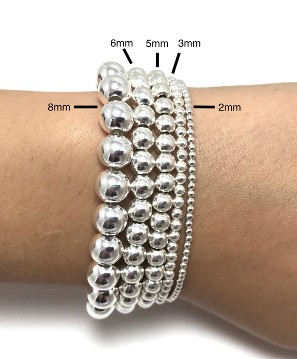 8mm Stainless Steel Beads Bracelet