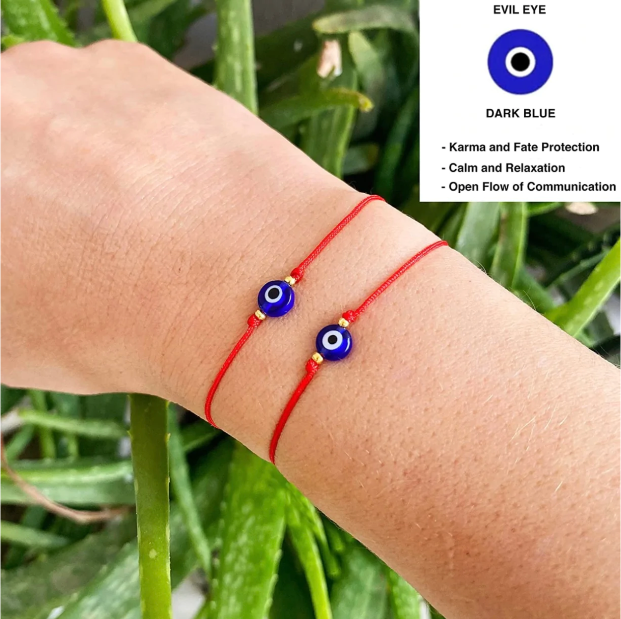 Dz Red String Glass Evil Eye