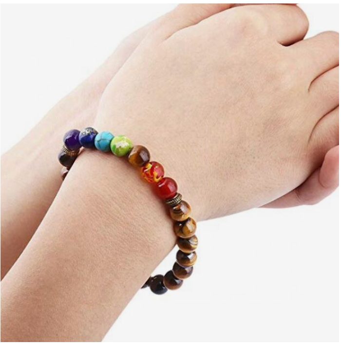 Chakra Stone Bead Bracelet 8mm