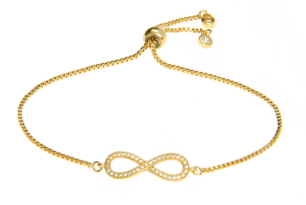 18Kgold plated infinity adjustable bracelet