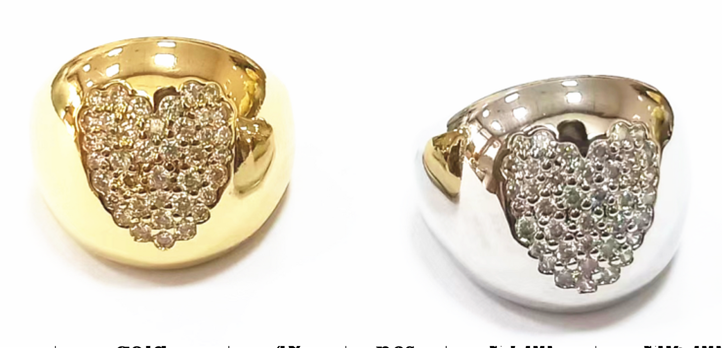 RING BALL HEART FULL CZ