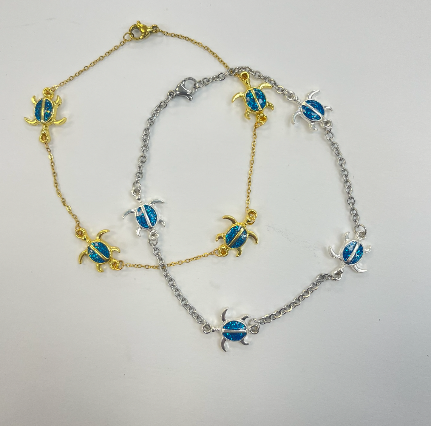 Turtle anklet stainless steel
