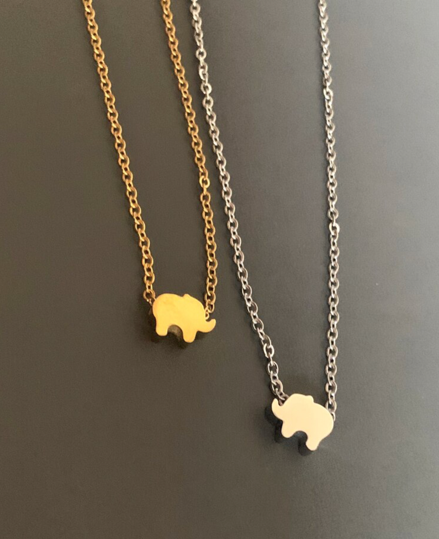 Cute Small Glossy Elephant Shape Charm Clavicle Necklace Classic
