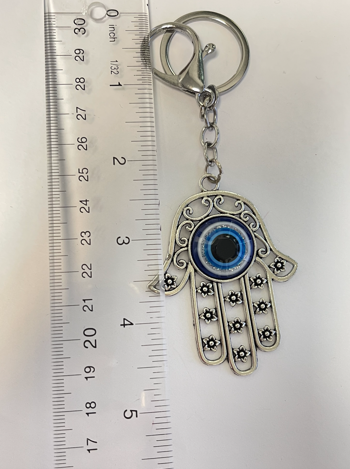 Lucky evil eye hamsa hand keychain Crystal Keychain Charm Purse Pendant Handbag