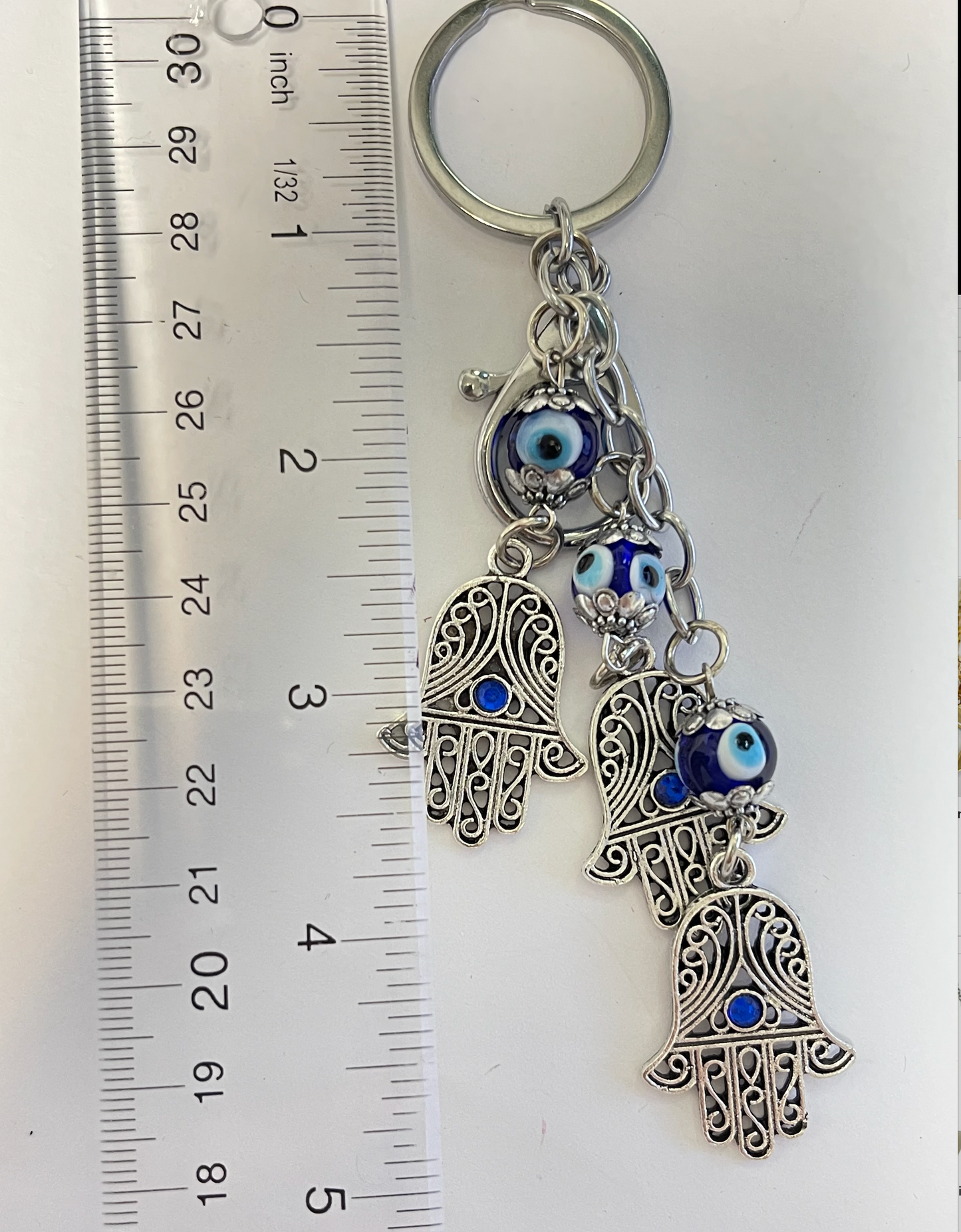 Multihamsa keychains lucky eye stainless steel