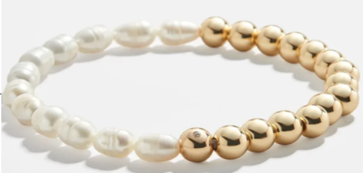 Shell Gold beads bracelet women size 7"